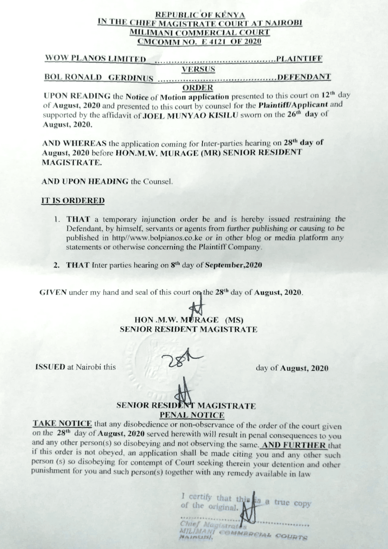 Court Order