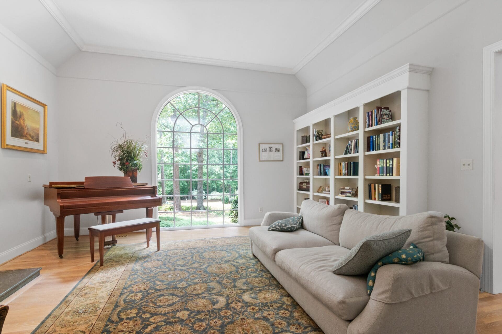 Brown Grand Piano Brwon grand piano in a living room